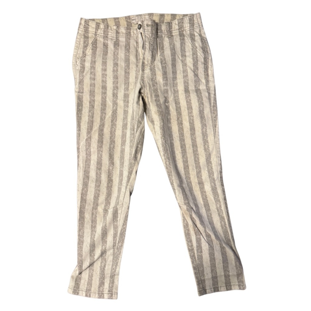Free People Gray & Cream Striped Crop Jeans – Size 25